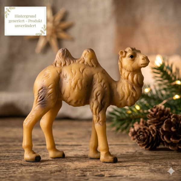 Handbemalte Krippenfigur Kamel klein, ca. 7 cm, K 001-17